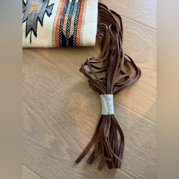 American Darling Bag Churro Wool Leather Tooled Fringe Aztec Boho Crossbody NWT - Picture 14 of 15